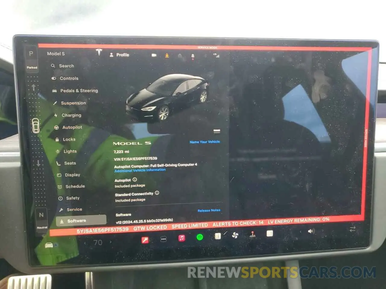 9 fotografías del automóvil dañado 5YJSA1E56PF517539 TESLA MODEL S 2023