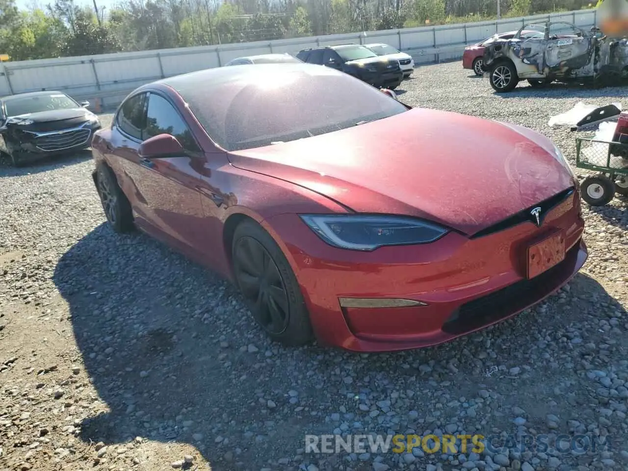 4 fotografías del automóvil dañado 5YJSA1E56PF520120 TESLA MODEL S 2023