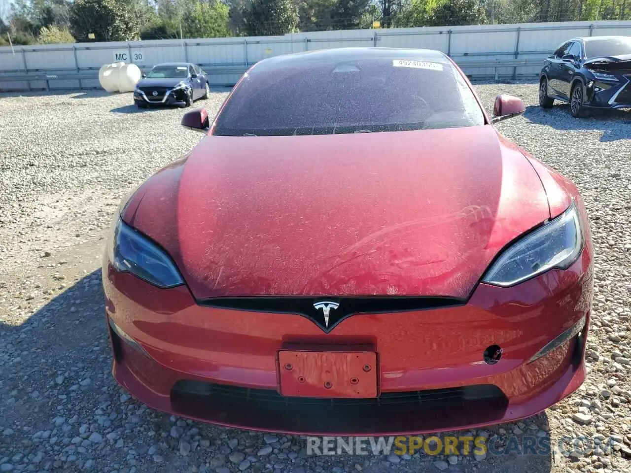 5 fotografías del automóvil dañado 5YJSA1E56PF520120 TESLA MODEL S 2023
