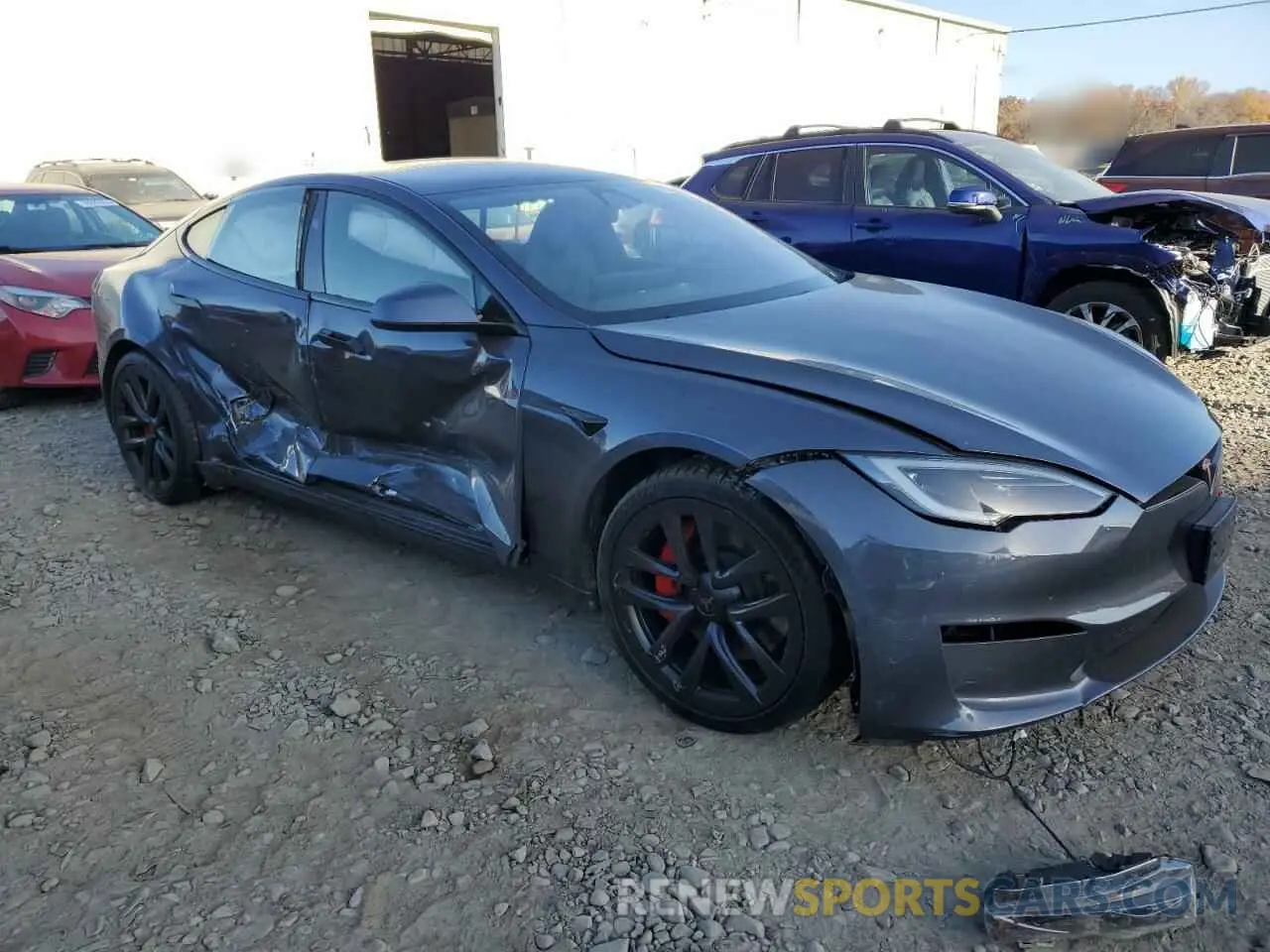 4 fotografías del automóvil dañado 5YJSA1E60PF508053 TESLA MODEL S 2023