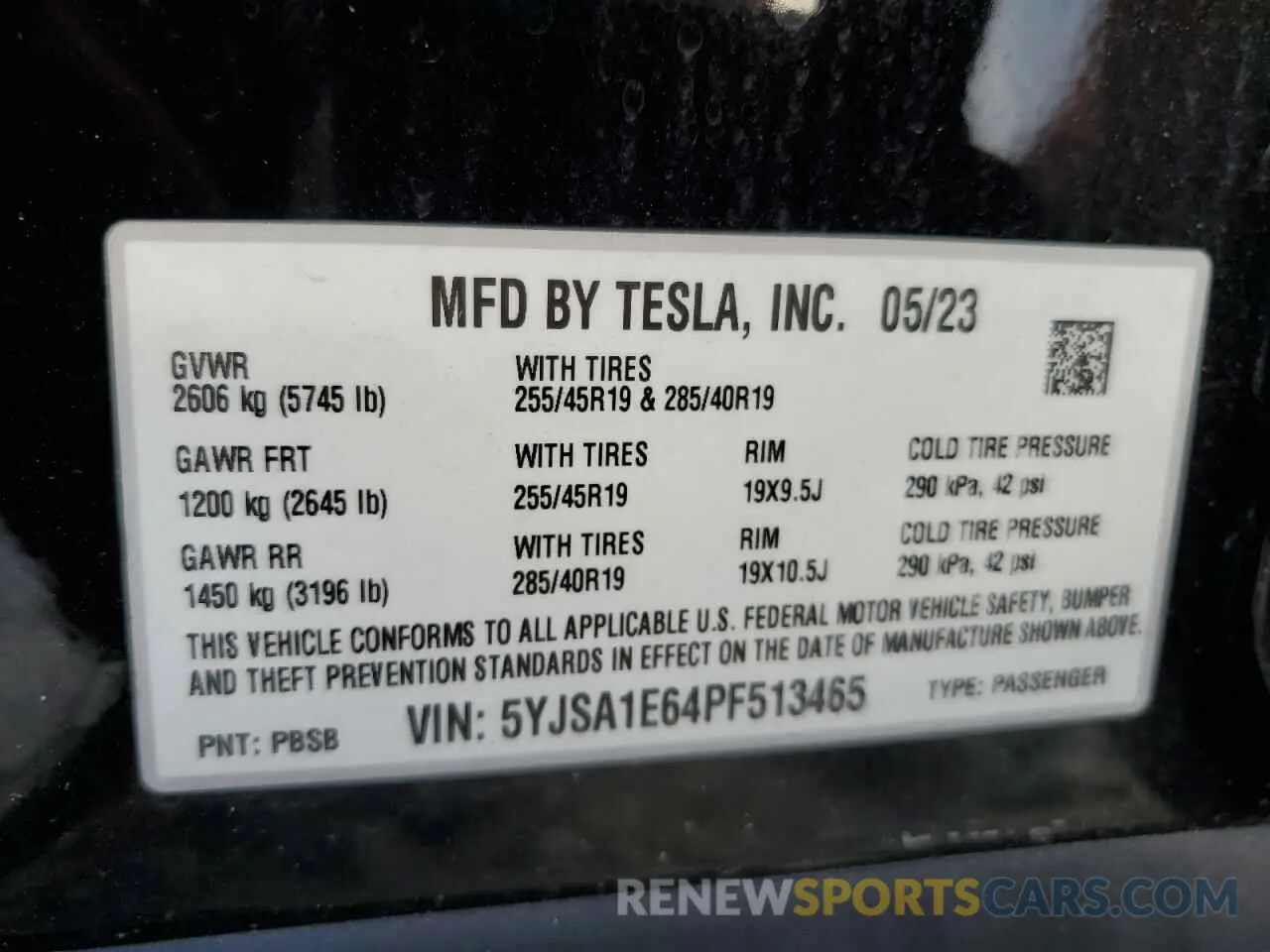 13 fotografías del automóvil dañado 5YJSA1E64PF513465 TESLA MODEL S 2023