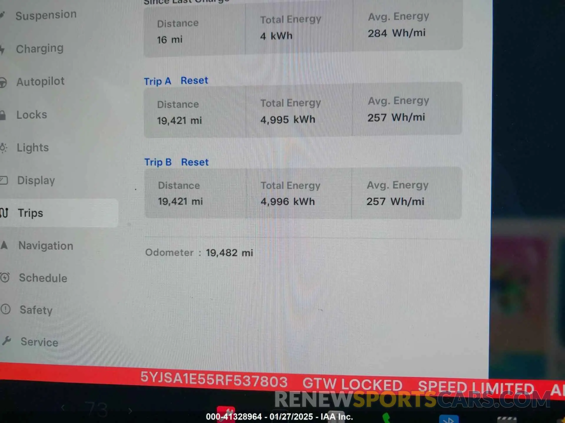 7 fotografías del automóvil dañado 5YJSA1E55RF537803 TESLA MODEL S 2024