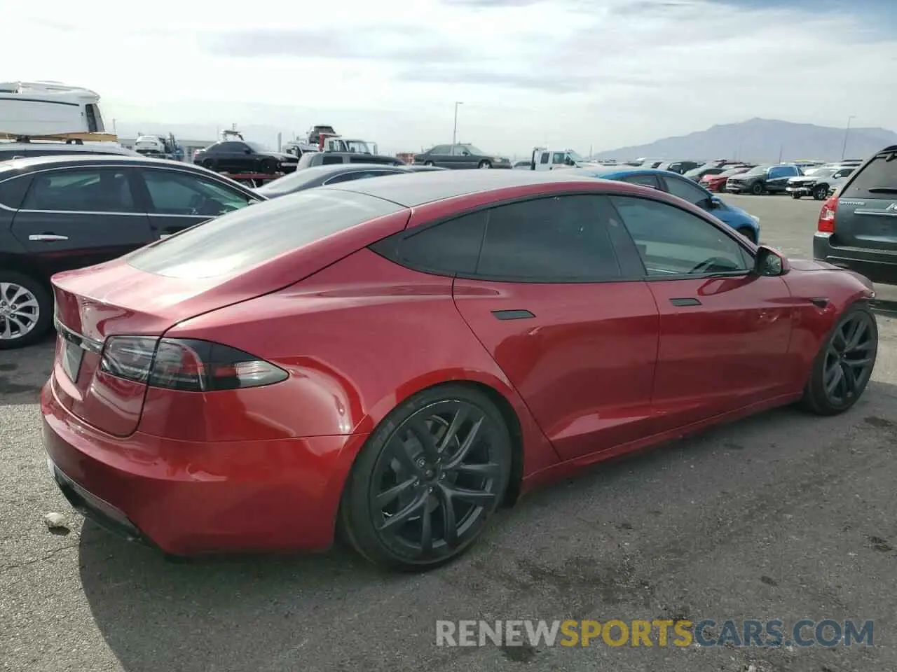 3 fotografías del automóvil dañado 5YJSA1E57RF537950 TESLA MODEL S 2024
