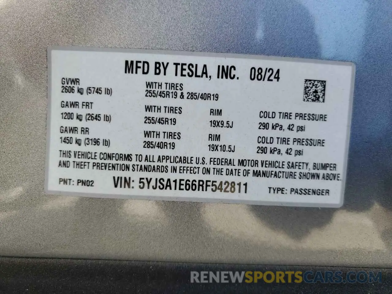 13 fotografías del automóvil dañado 5YJSA1E66RF542811 TESLA MODEL S 2024