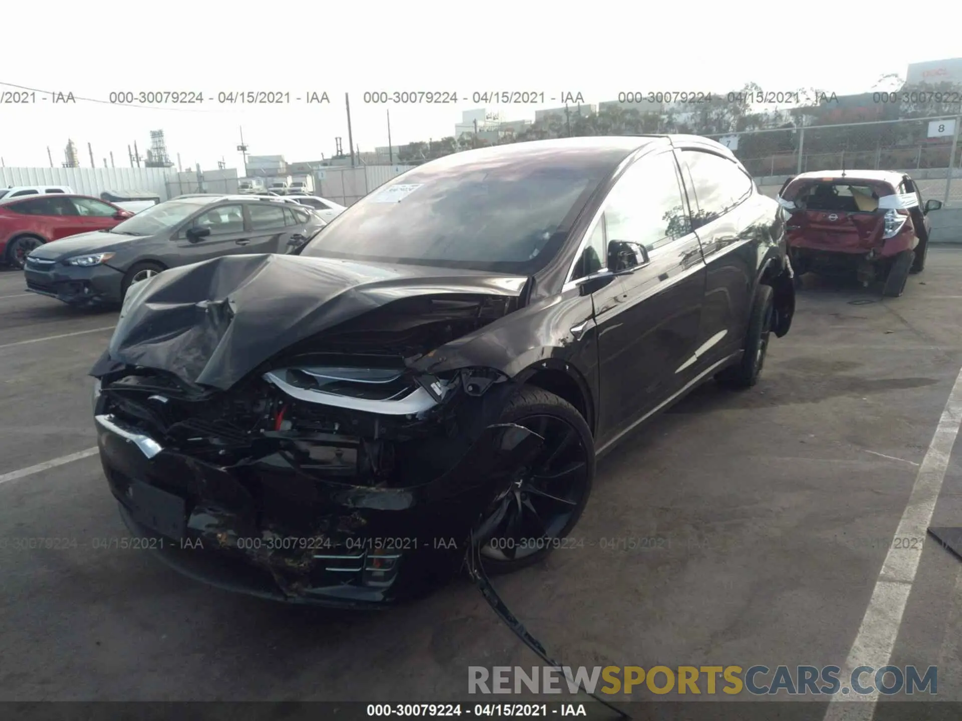 2 fotografías del automóvil dañado 5YJXCAE25KF199590 TESLA MODEL X 2019