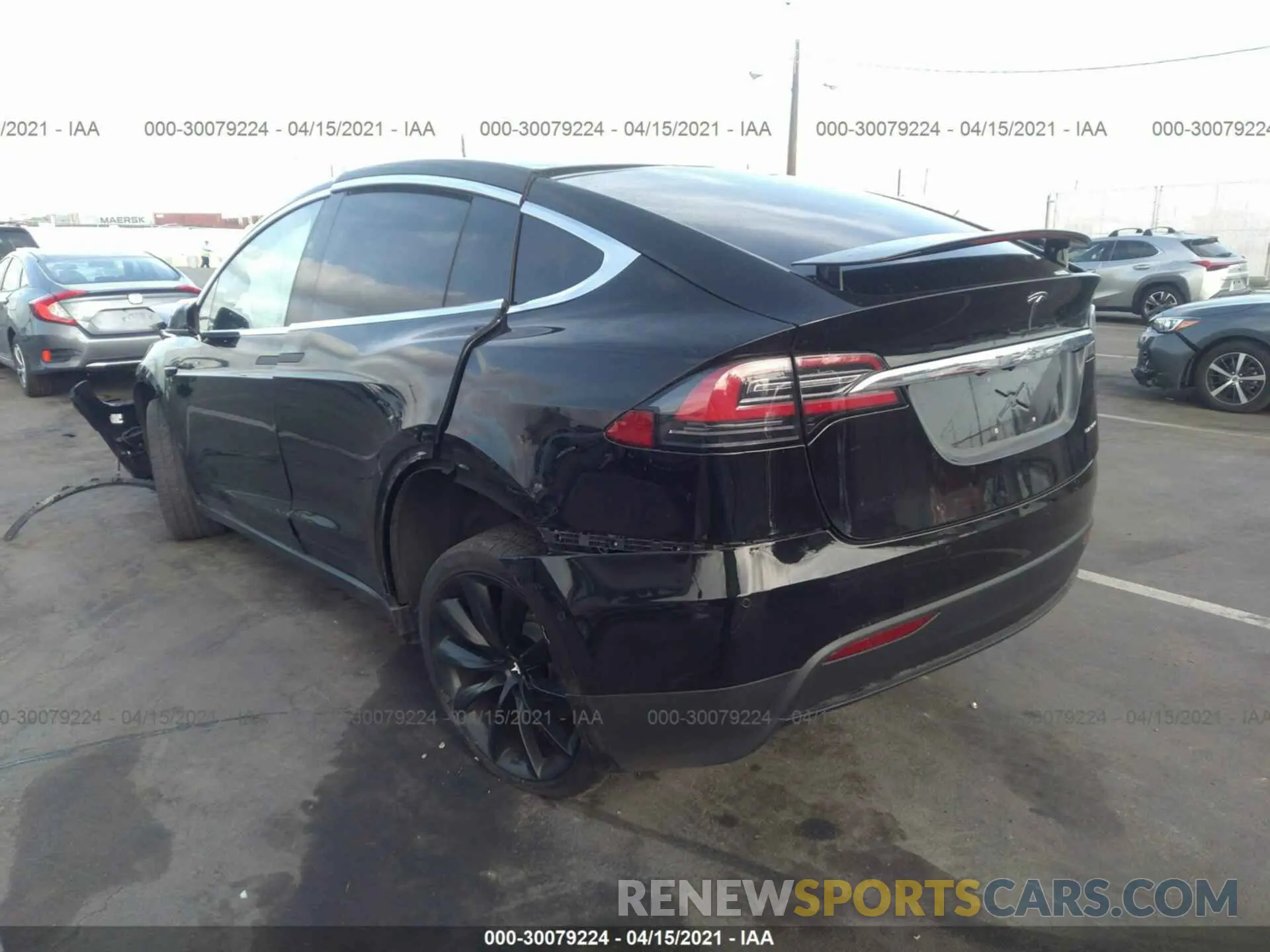 3 fotografías del automóvil dañado 5YJXCAE25KF199590 TESLA MODEL X 2019