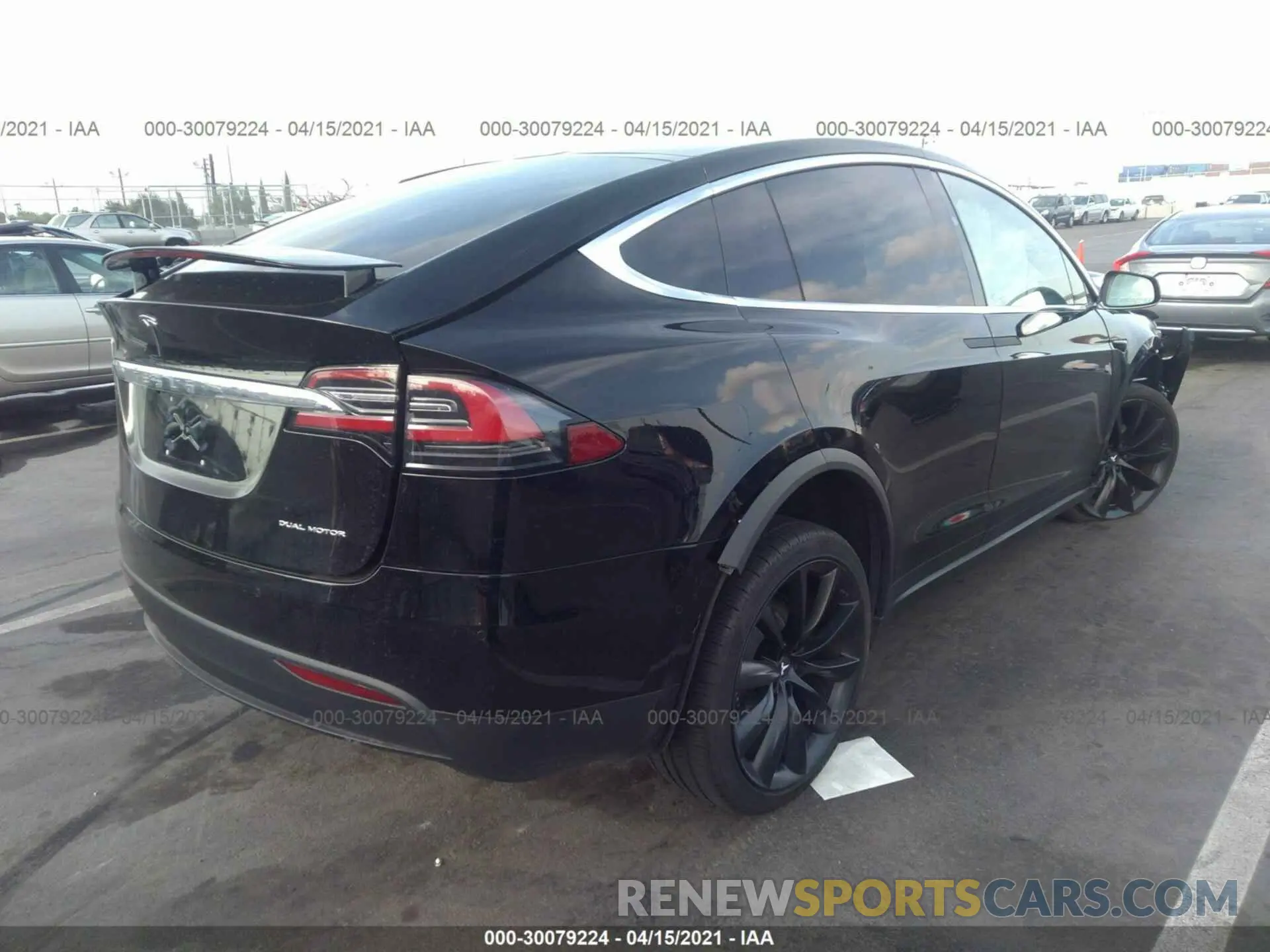 4 fotografías del automóvil dañado 5YJXCAE25KF199590 TESLA MODEL X 2019