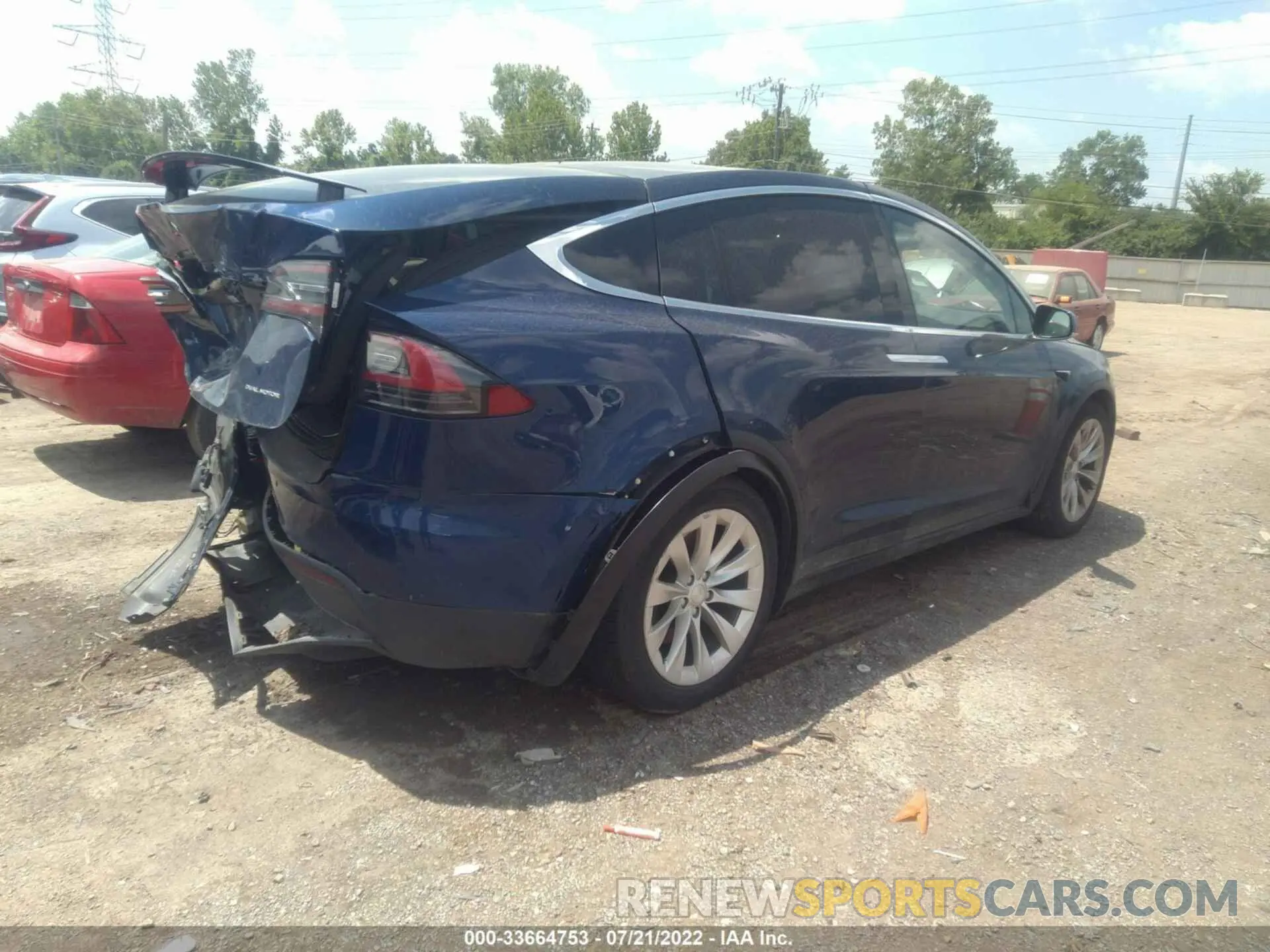 4 fotografías del automóvil dañado 5YJXCBE20KF181097 TESLA MODEL X 2019