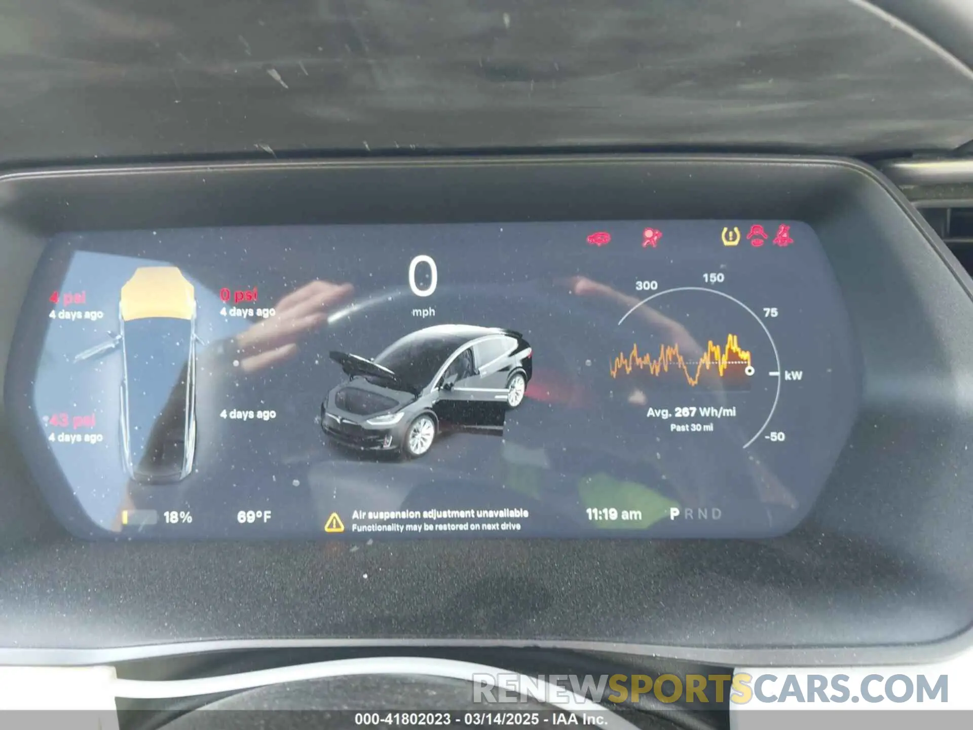 7 fotografías del automóvil dañado 5YJXCBE22KF184504 TESLA MODEL X 2019