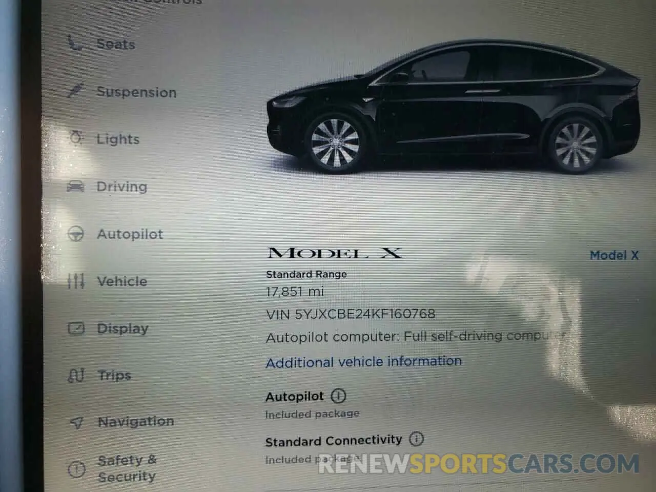 8 fotografías del automóvil dañado 5YJXCBE24KF160768 TESLA MODEL X 2019
