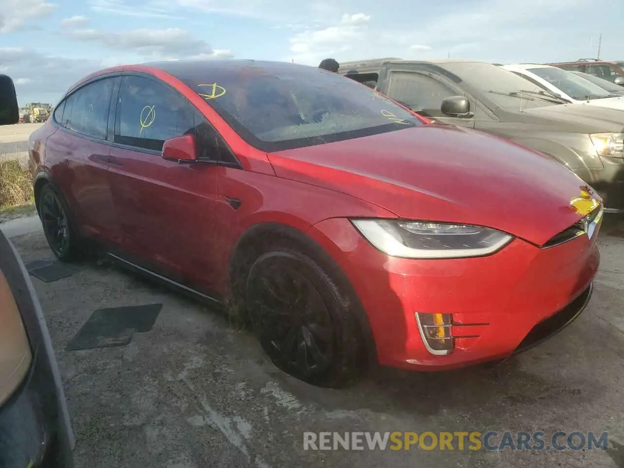 4 fotografías del automóvil dañado 5YJXCBE25KF151920 TESLA MODEL X 2019