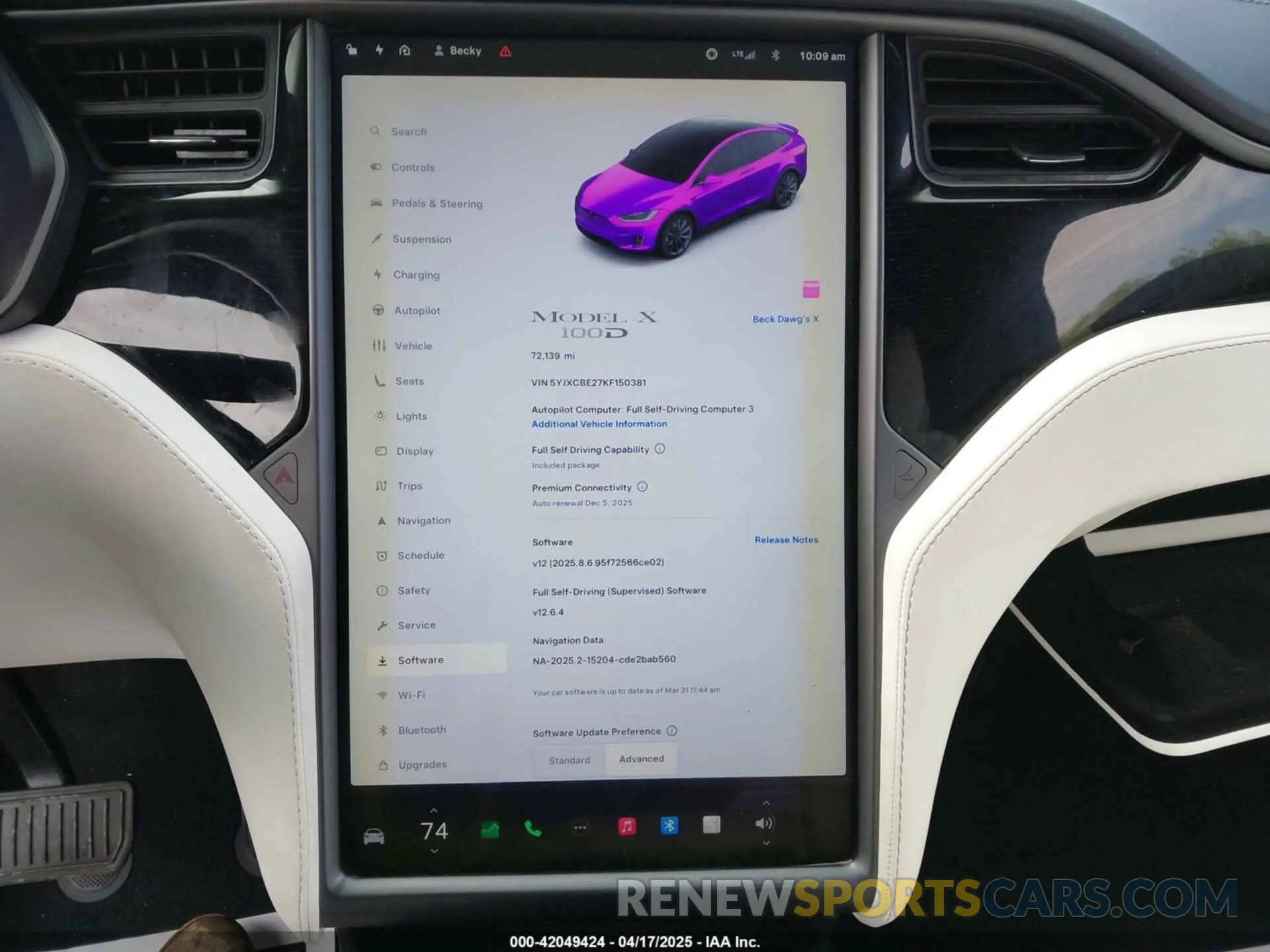 7 fotografías del automóvil dañado 5YJXCBE27KF150381 TESLA MODEL X 2019