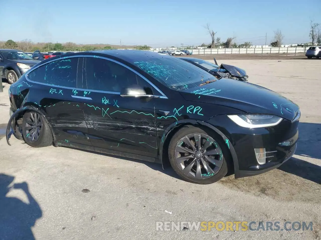 4 fotografías del automóvil dañado 5YJXCBE27KF151790 TESLA MODEL X 2019