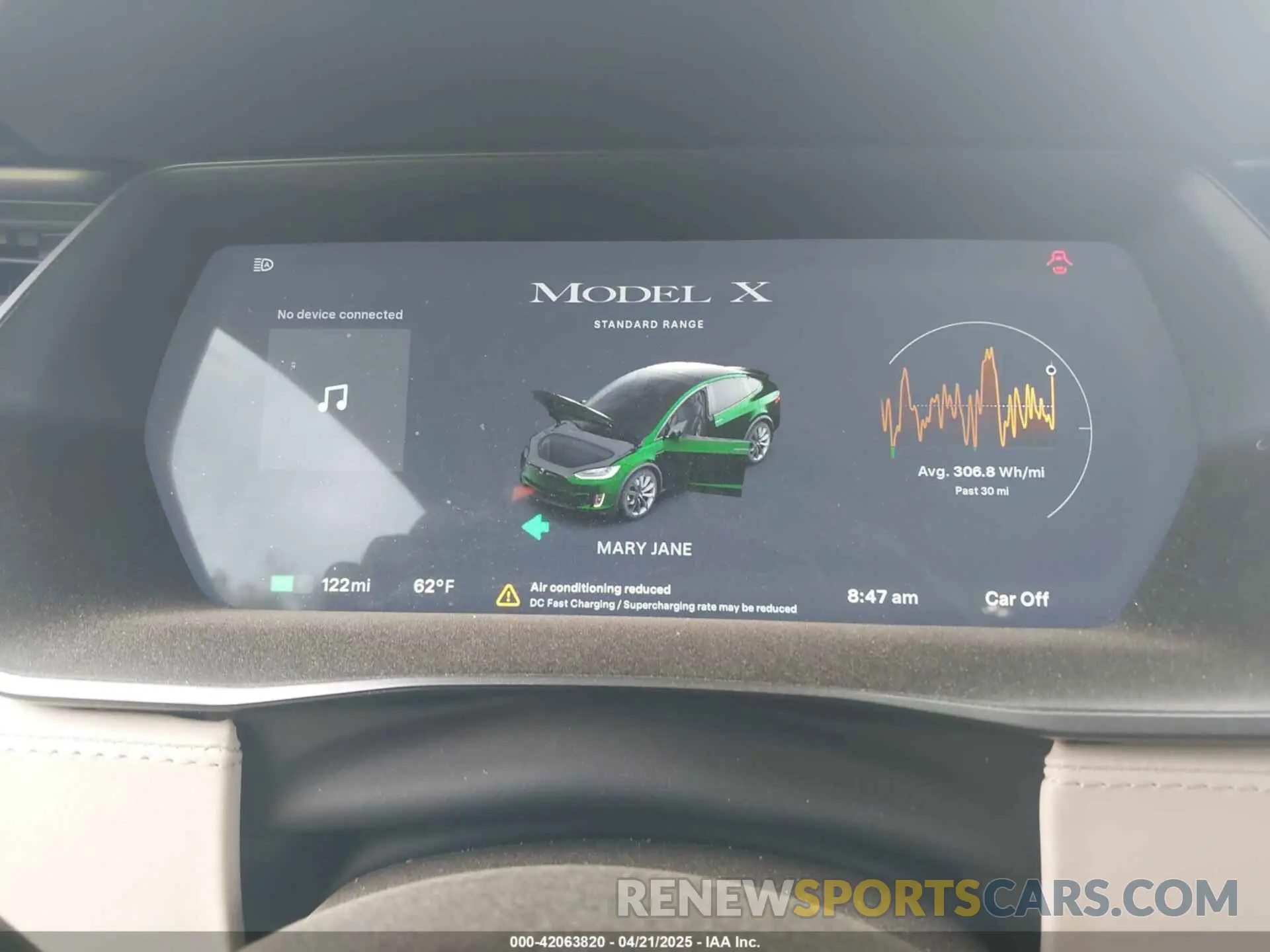 7 fotografías del automóvil dañado 5YJXCBE28KF192171 TESLA MODEL X 2019