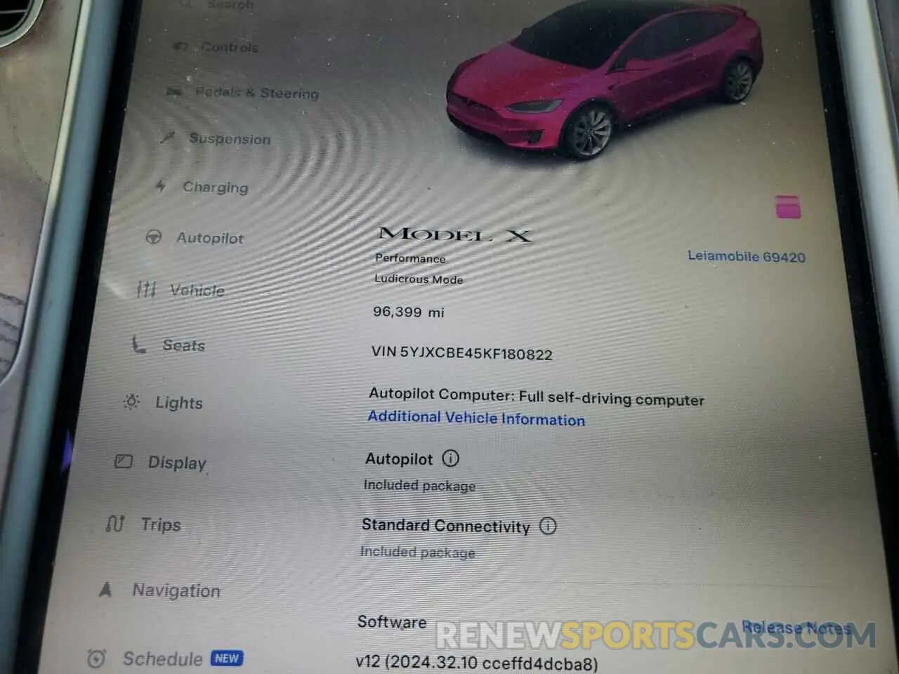 9 fotografías del automóvil dañado 5YJXCBE45KF180822 TESLA MODEL X 2019