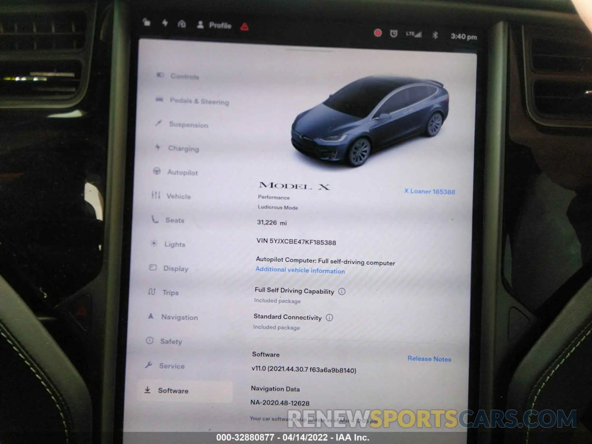7 fotografías del automóvil dañado 5YJXCBE47KF185388 TESLA MODEL X 2019