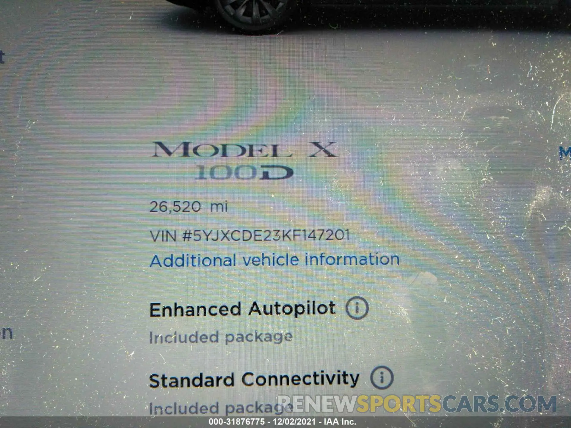 7 fotografías del automóvil dañado 5YJXCDE23KF147201 TESLA MODEL X 2019