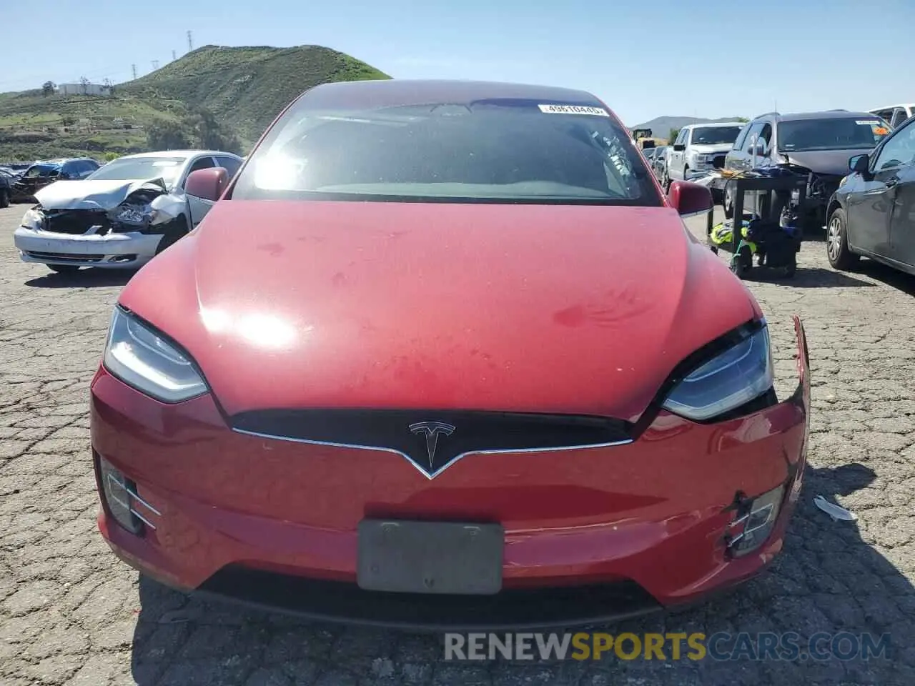 5 fotografías del automóvil dañado 5YJXCAE21LF219478 TESLA MODEL X 2020