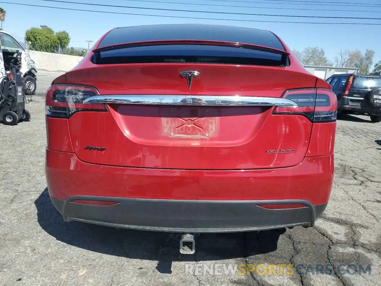 6 fotografías del automóvil dañado 5YJXCAE21LF219478 TESLA MODEL X 2020