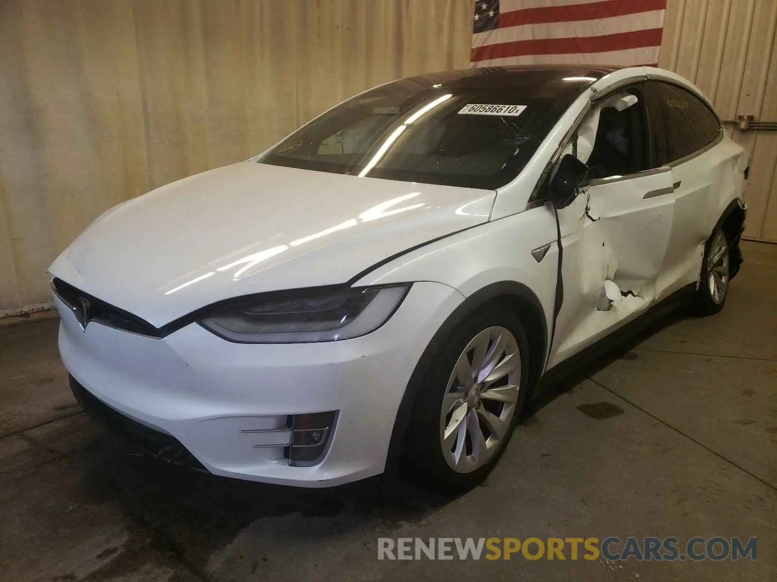 2 fotografías del automóvil dañado 5YJXCAE21LF243456 TESLA MODEL X 2020
