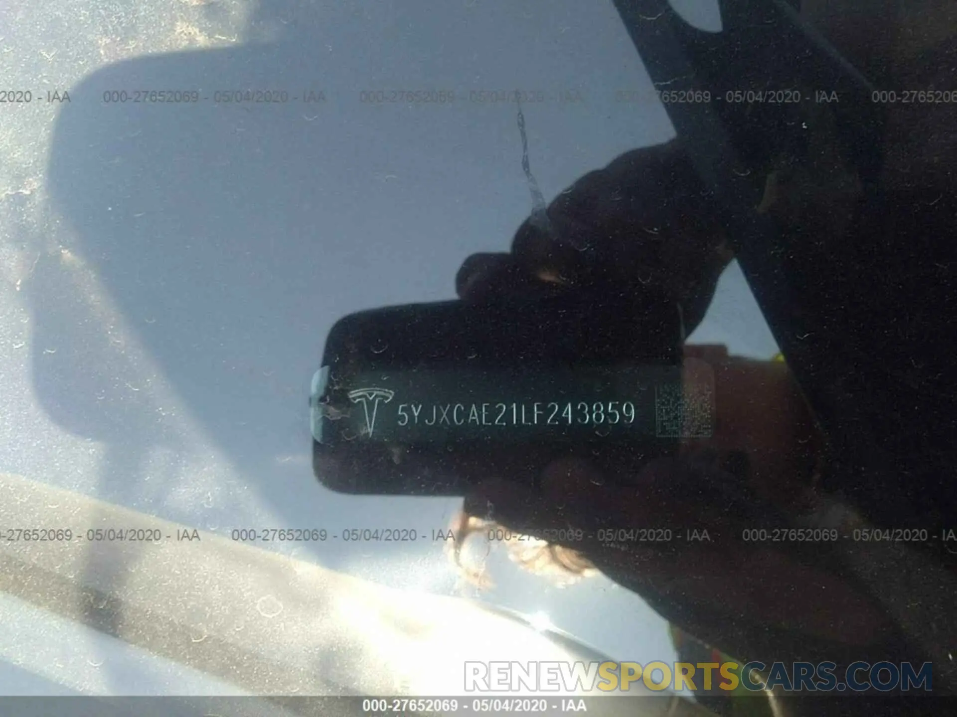 9 fotografías del automóvil dañado 5YJXCAE21LF243859 TESLA MODEL X 2020