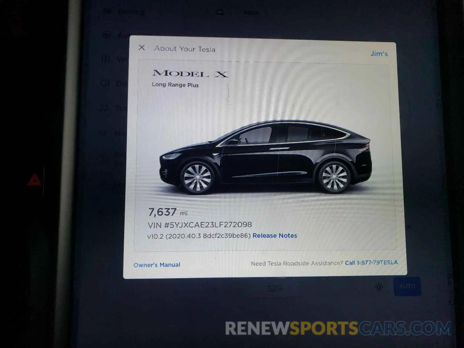 8 fotografías del automóvil dañado 5YJXCAE23LF272098 TESLA MODEL X 2020