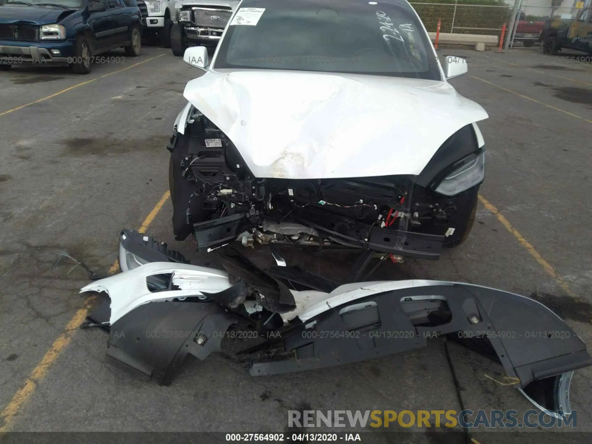 6 fotografías del automóvil dañado 5YJXCAE25LF234372 TESLA MODEL X 2020