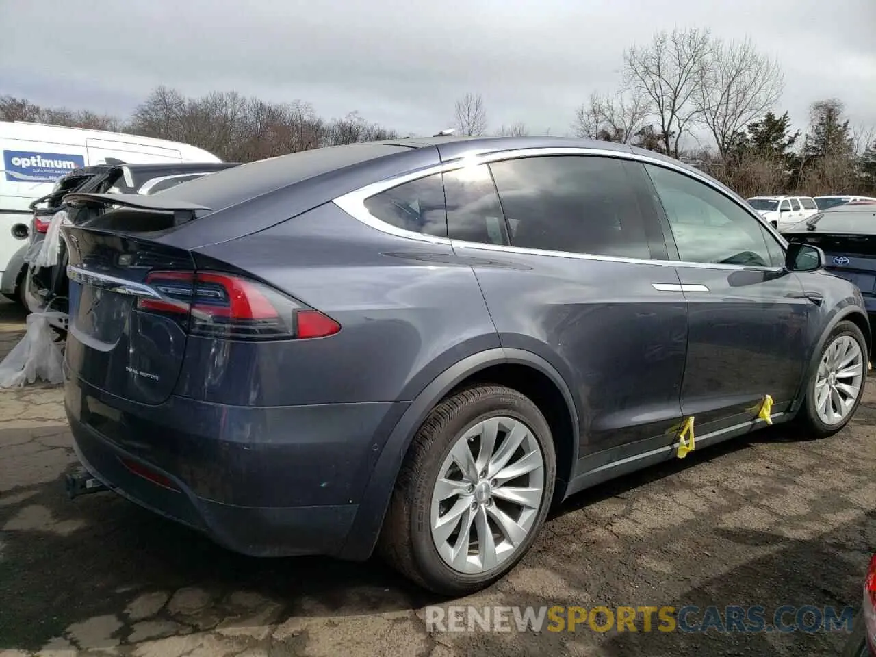 3 fotografías del automóvil dañado 5YJXCAE27LF300467 TESLA MODEL X 2020