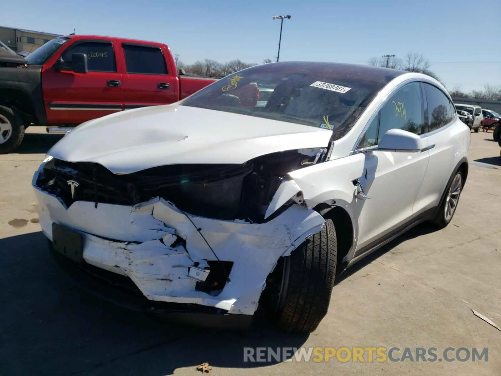 2 fotografías del automóvil dañado 5YJXCAE27LF301957 TESLA MODEL X 2020