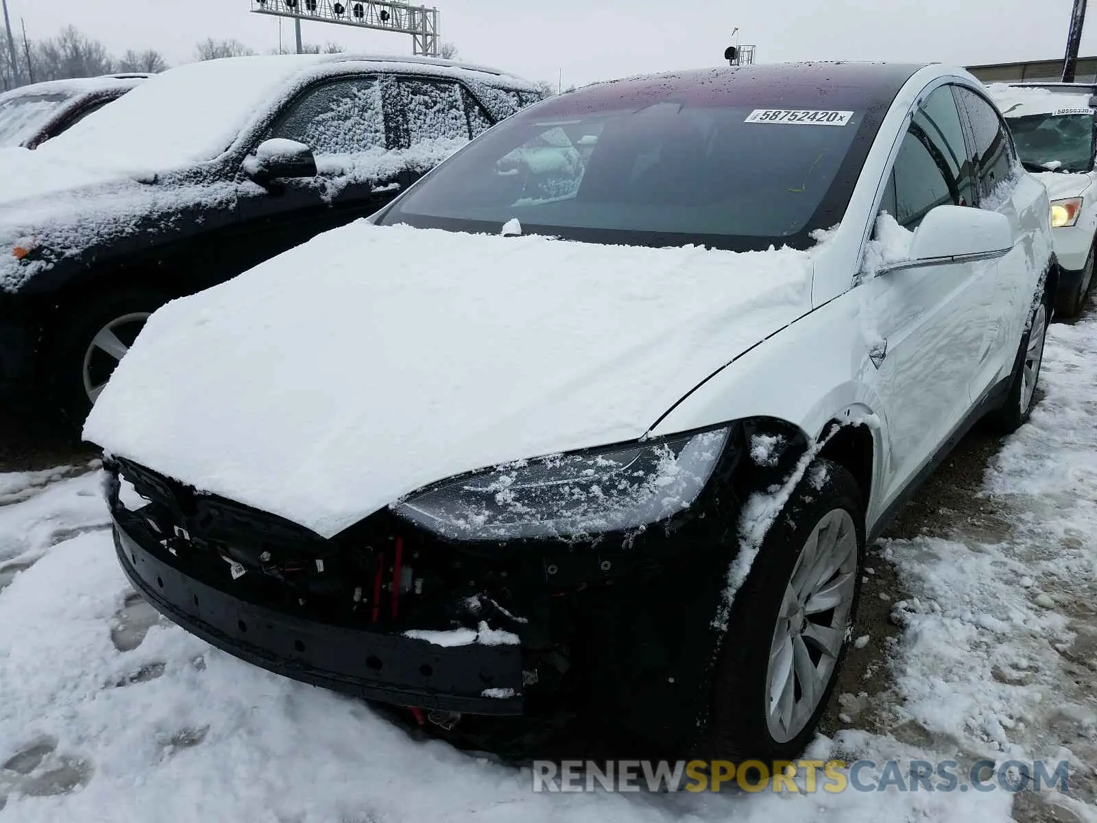 2 fotografías del automóvil dañado 5YJXCAE28LF219770 TESLA MODEL X 2020