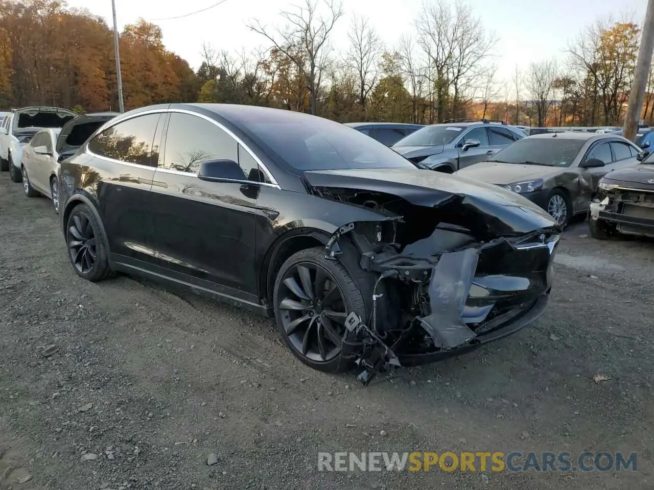 4 fotografías del automóvil dañado 5YJXCAE29LF284059 TESLA MODEL X 2020