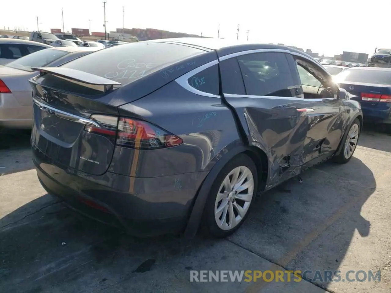 4 fotografías del automóvil dañado 5YJXCAE2XLF248039 TESLA MODEL X 2020