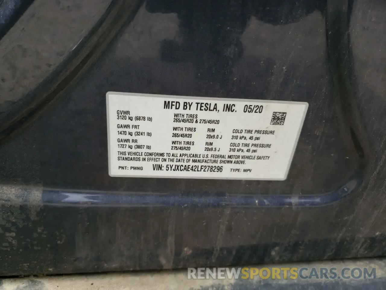 14 fotografías del automóvil dañado 5YJXCAE42LF278296 TESLA MODEL X 2020