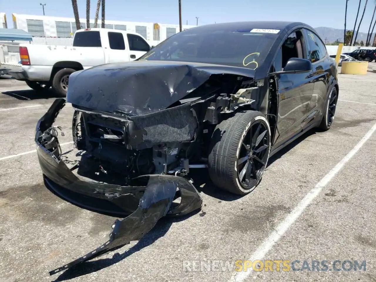 2 fotografías del automóvil dañado 5YJXCAE47LF261008 TESLA MODEL X 2020