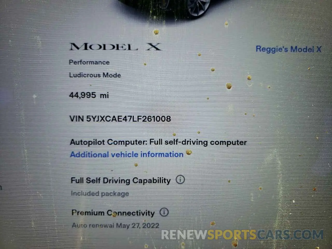8 fotografías del automóvil dañado 5YJXCAE47LF261008 TESLA MODEL X 2020