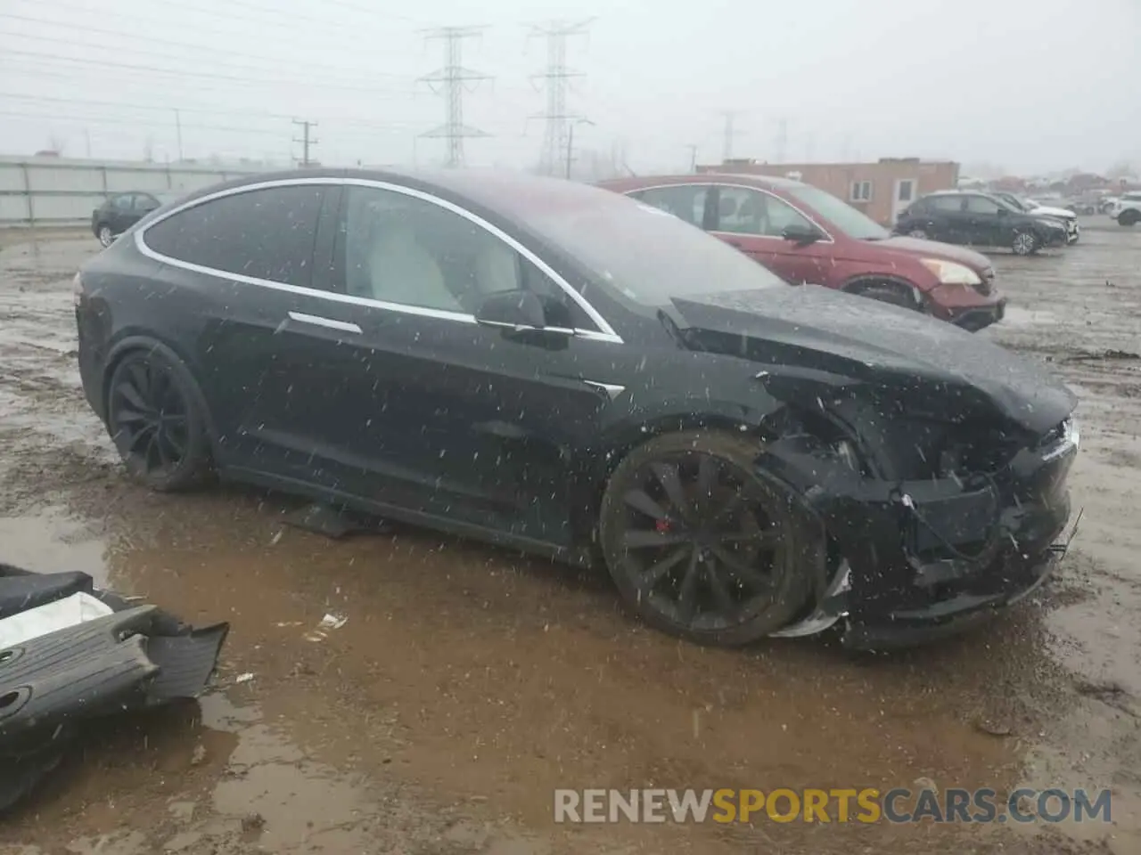4 fotografías del automóvil dañado 5YJXCAE4XLF237575 TESLA MODEL X 2020