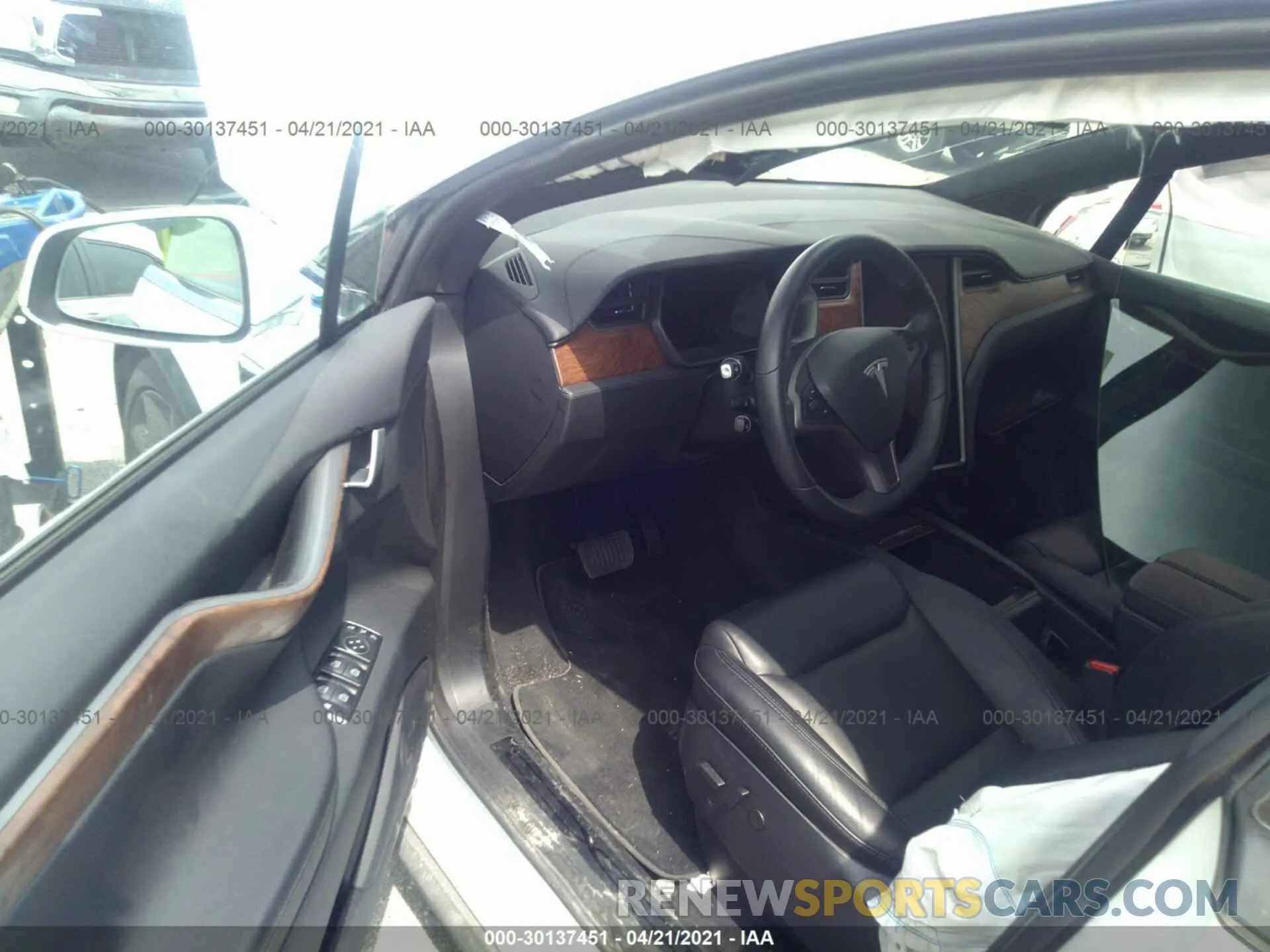 5 fotografías del automóvil dañado 5YJXCBE21LF246704 TESLA MODEL X 2020