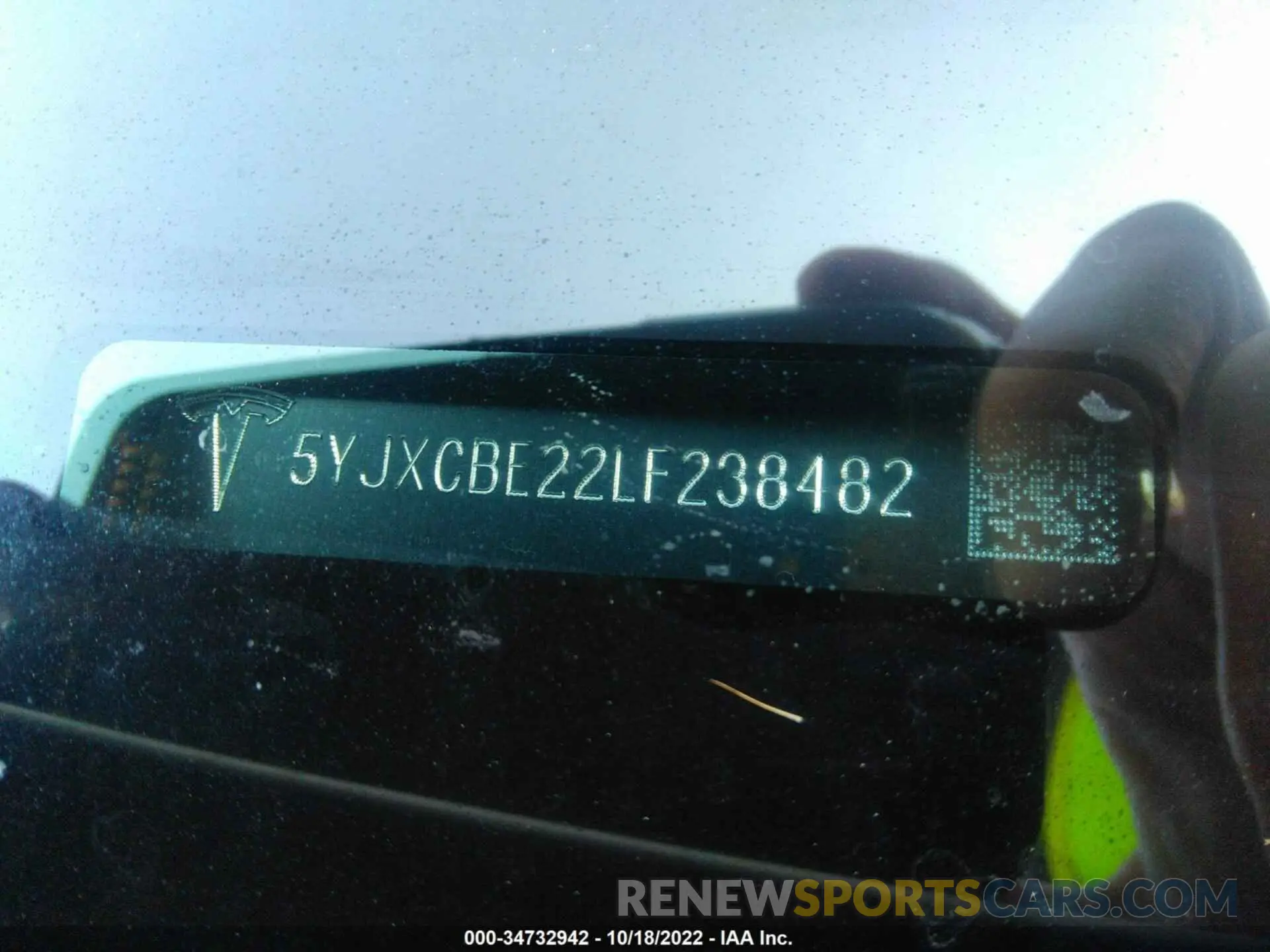 9 fotografías del automóvil dañado 5YJXCBE22LF238482 TESLA MODEL X 2020