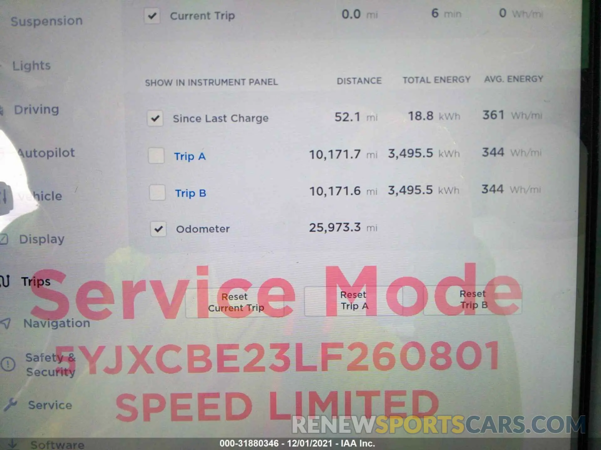 7 fotografías del automóvil dañado 5YJXCBE23LF260801 TESLA MODEL X 2020