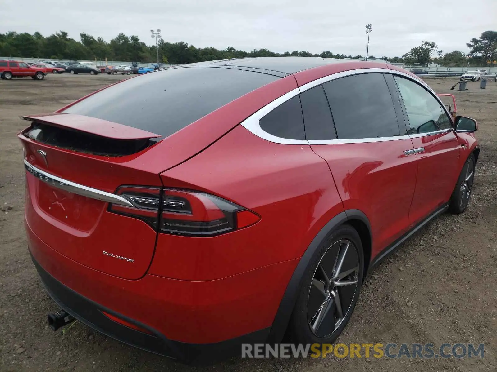4 fotografías del automóvil dañado 5YJXCBE23LF303906 TESLA MODEL X 2020