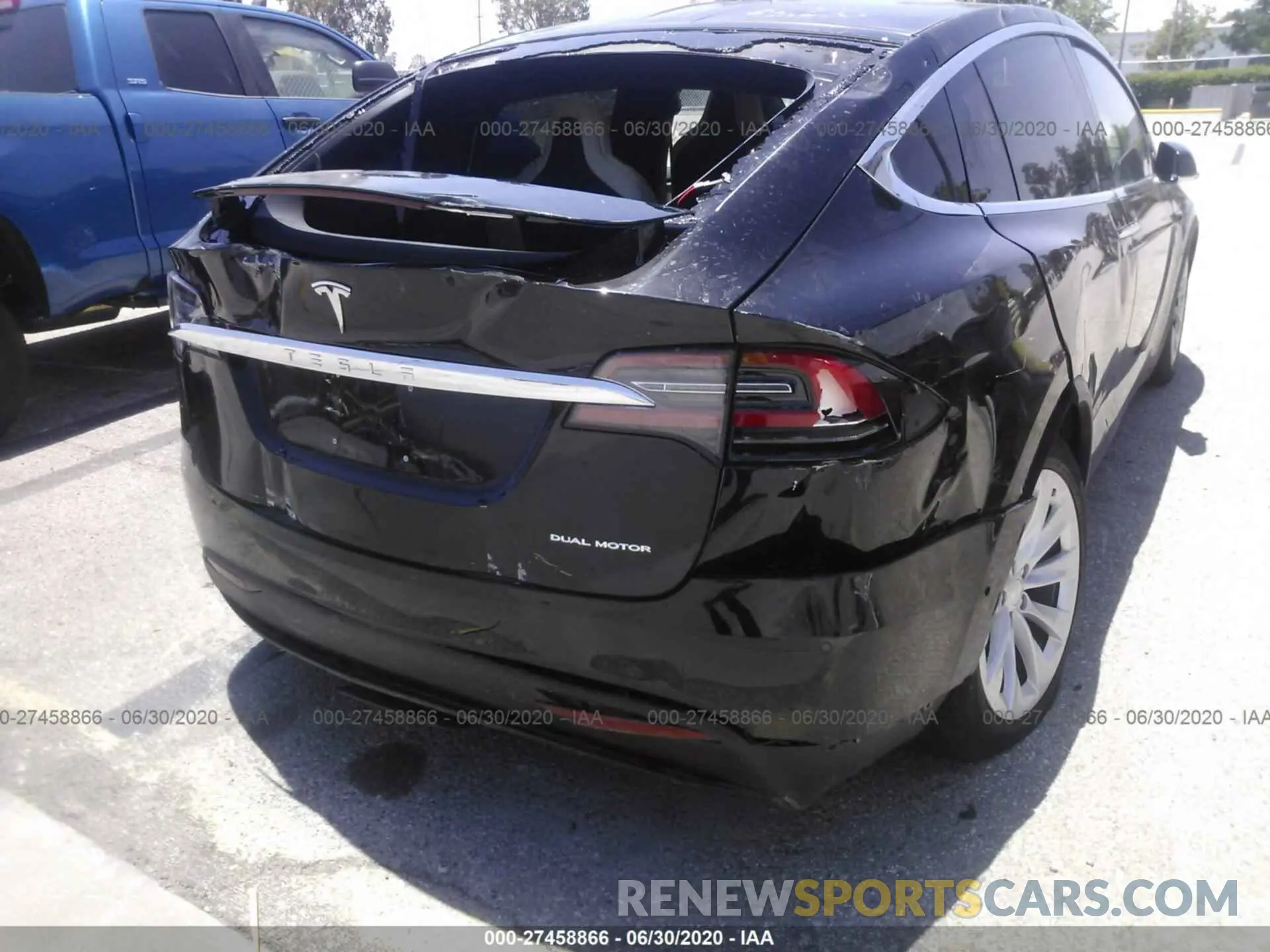 6 fotografías del automóvil dañado 5YJXCBE25LF217562 TESLA MODEL X 2020