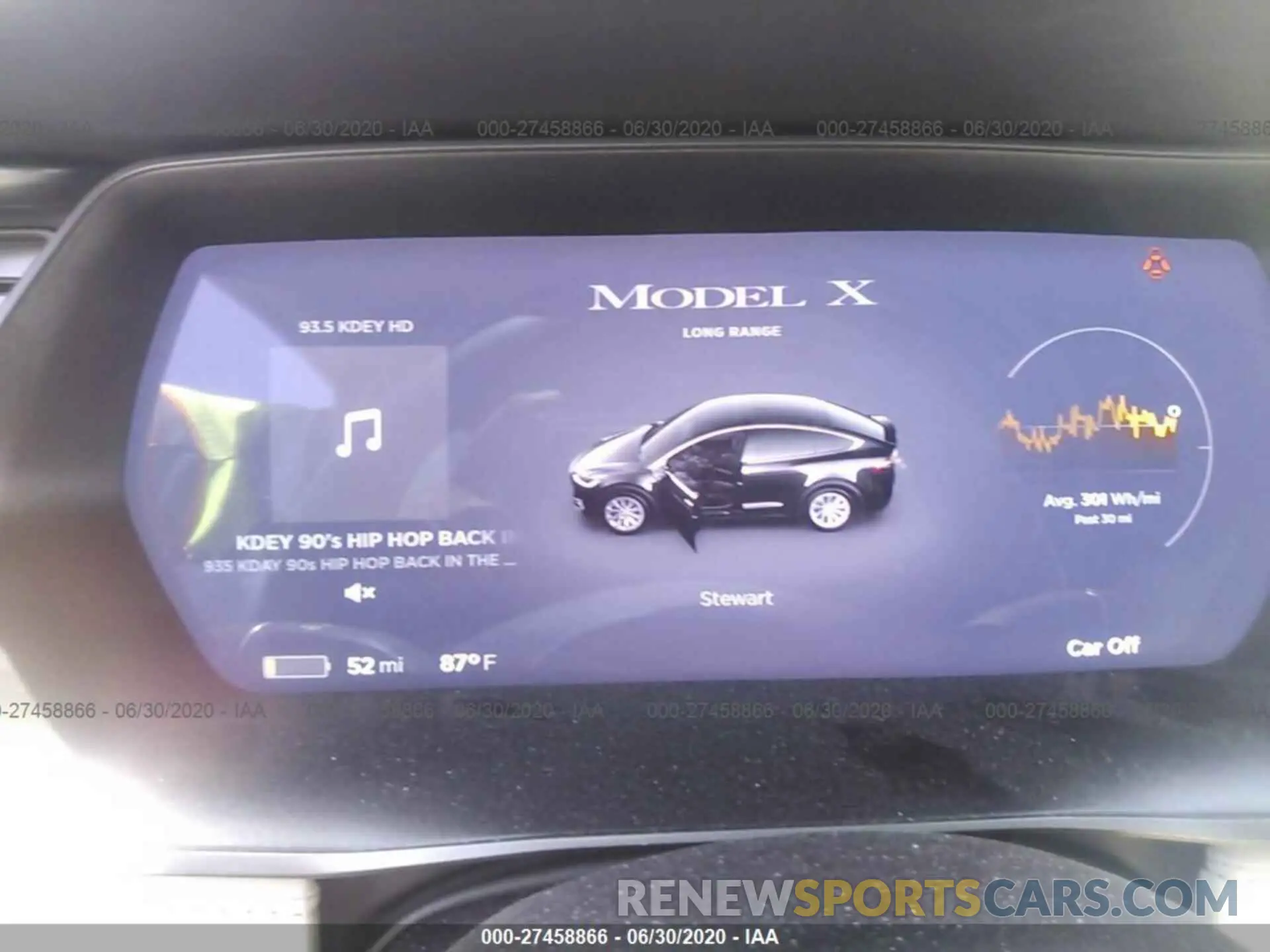 7 fotografías del automóvil dañado 5YJXCBE25LF217562 TESLA MODEL X 2020