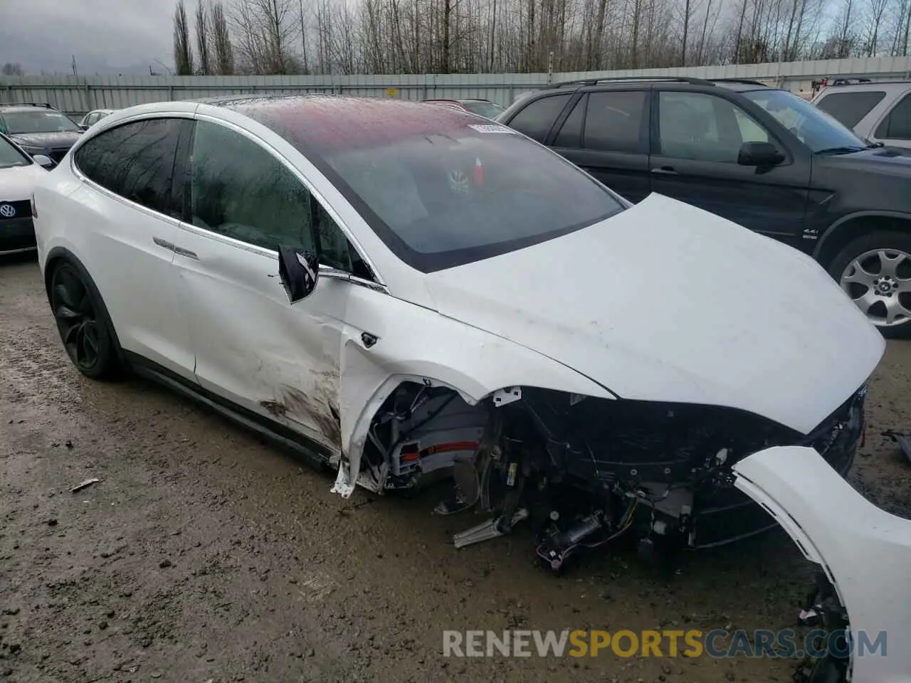4 fotografías del automóvil dañado 5YJXCBE25LF283352 TESLA MODEL X 2020