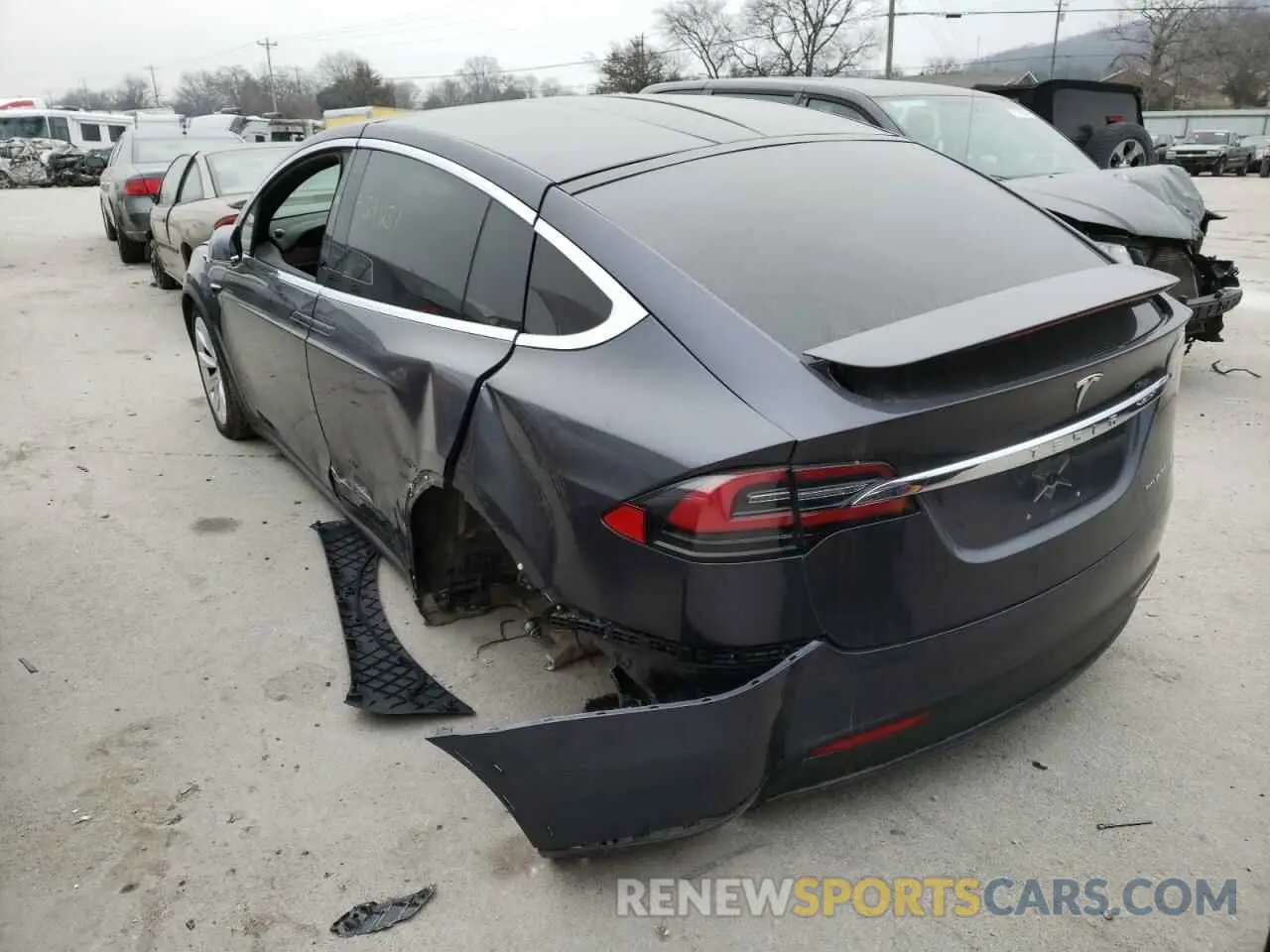 3 fotografías del automóvil dañado 5YJXCBE25LF301879 TESLA MODEL X 2020