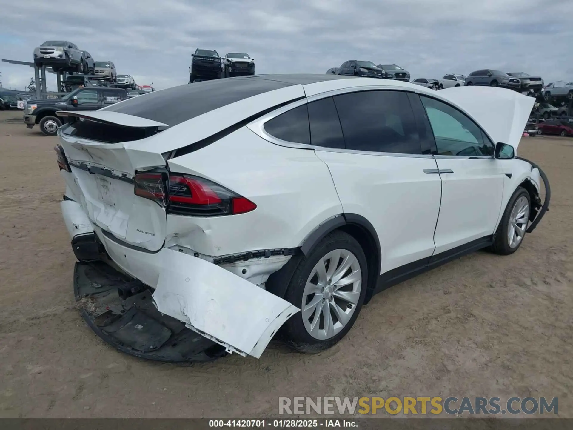 4 fotografías del automóvil dañado 5YJXCBE26LF234855 TESLA MODEL X 2020