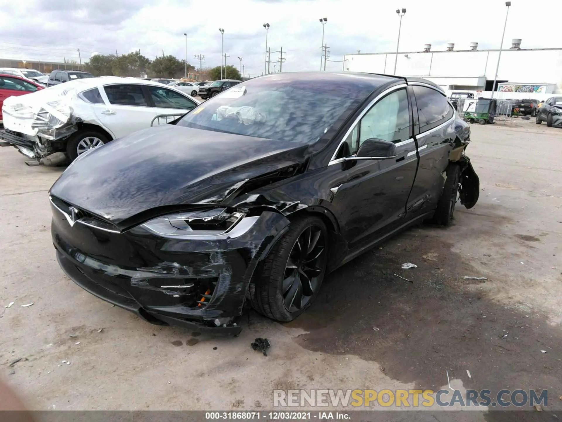 2 fotografías del automóvil dañado 5YJXCBE26LF236301 TESLA MODEL X 2020