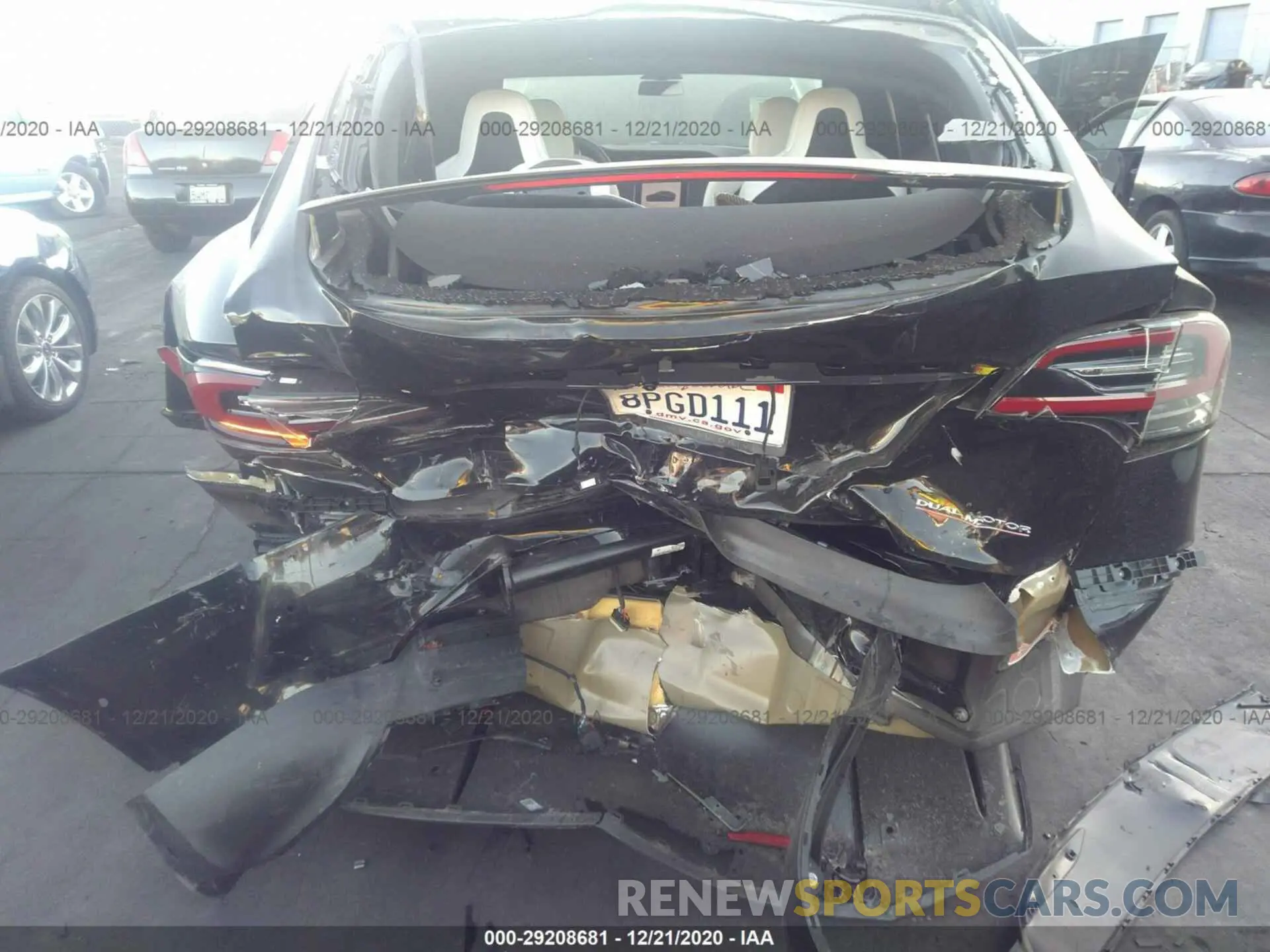 6 fotografías del automóvil dañado 5YJXCBE45LF243922 TESLA MODEL X 2020