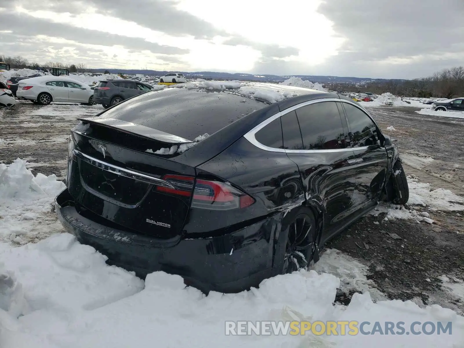4 fotografías del automóvil dañado 5YJXCBE48LF301974 TESLA MODEL X 2020