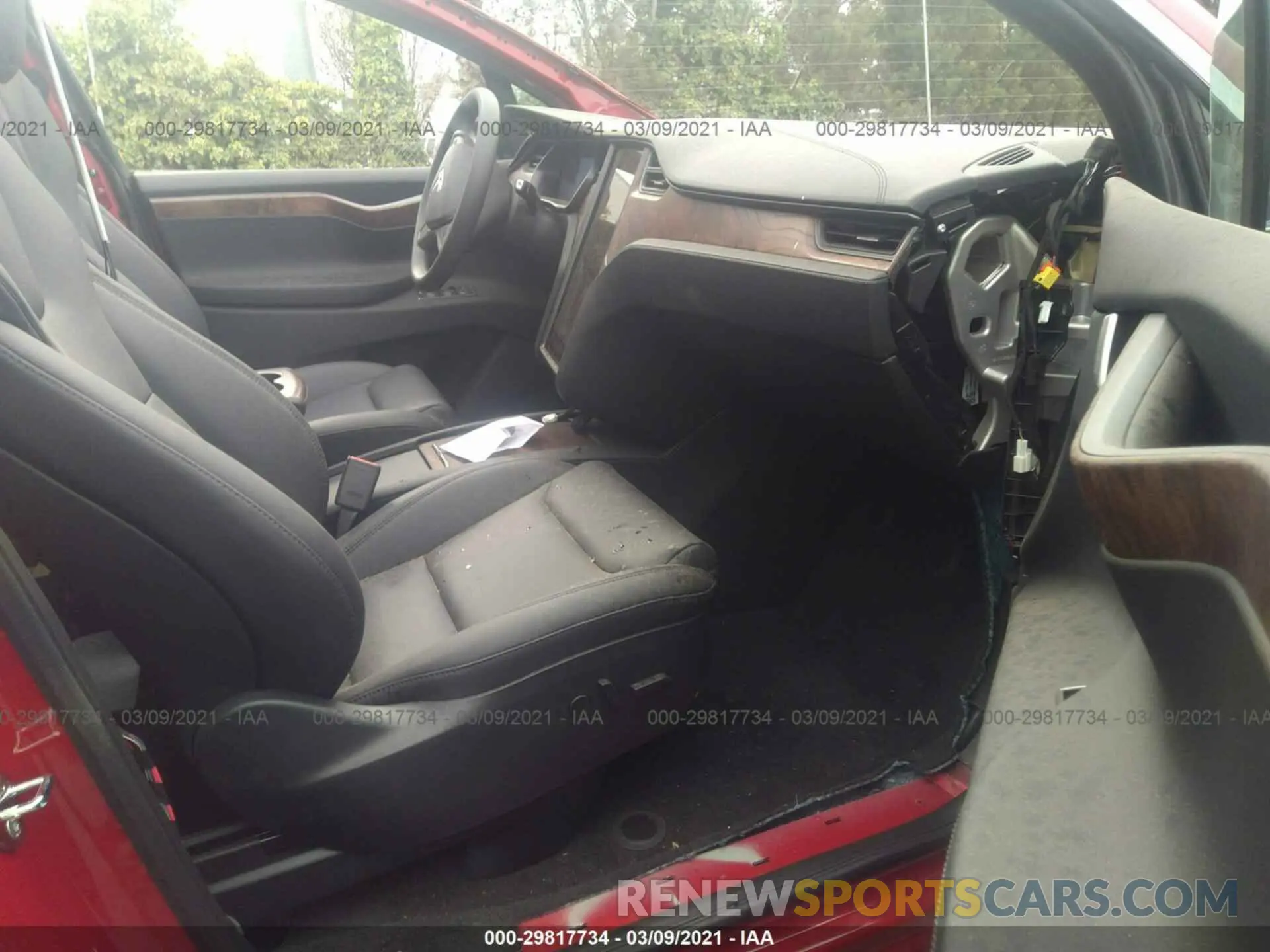 5 fotografías del automóvil dañado 5YJXCCE2XMF311041 TESLA MODEL X 2020