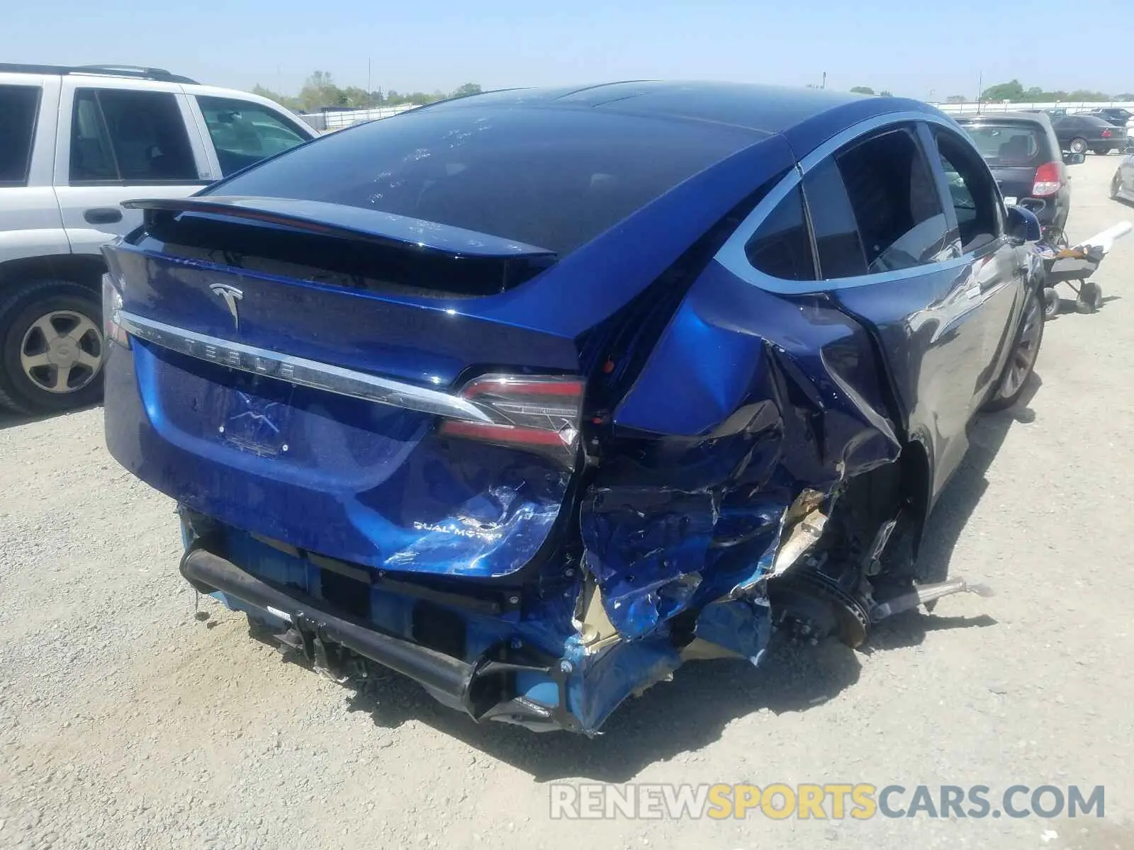 4 fotografías del automóvil dañado 5YJXCDE20LF238038 TESLA MODEL X 2020